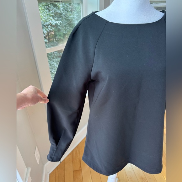 Banana Republic Black Structured Statement Sleeve Blouse Top Size XS - Picture 2 of 12